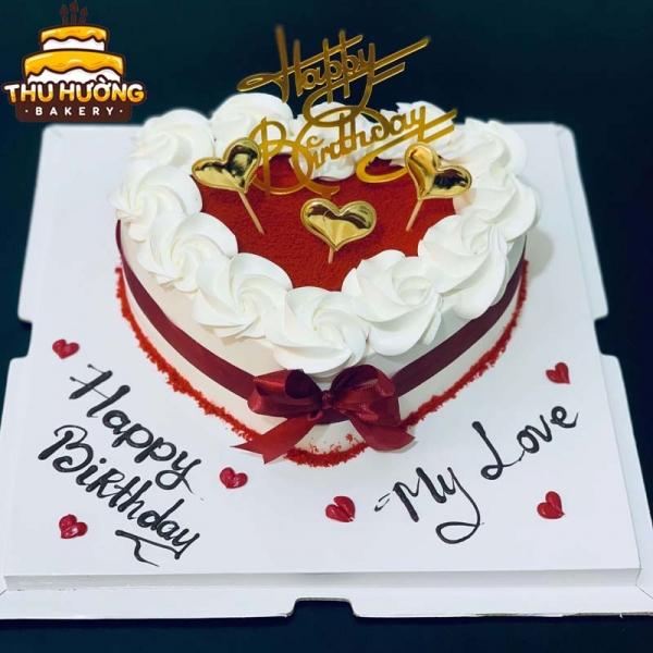 Bánh kem sinh nhật tạo hình trái tim chúc mừng sinh nhật bà ngoại (Mẫu  51778) - FRIENDSHIP CAKES & GIFT